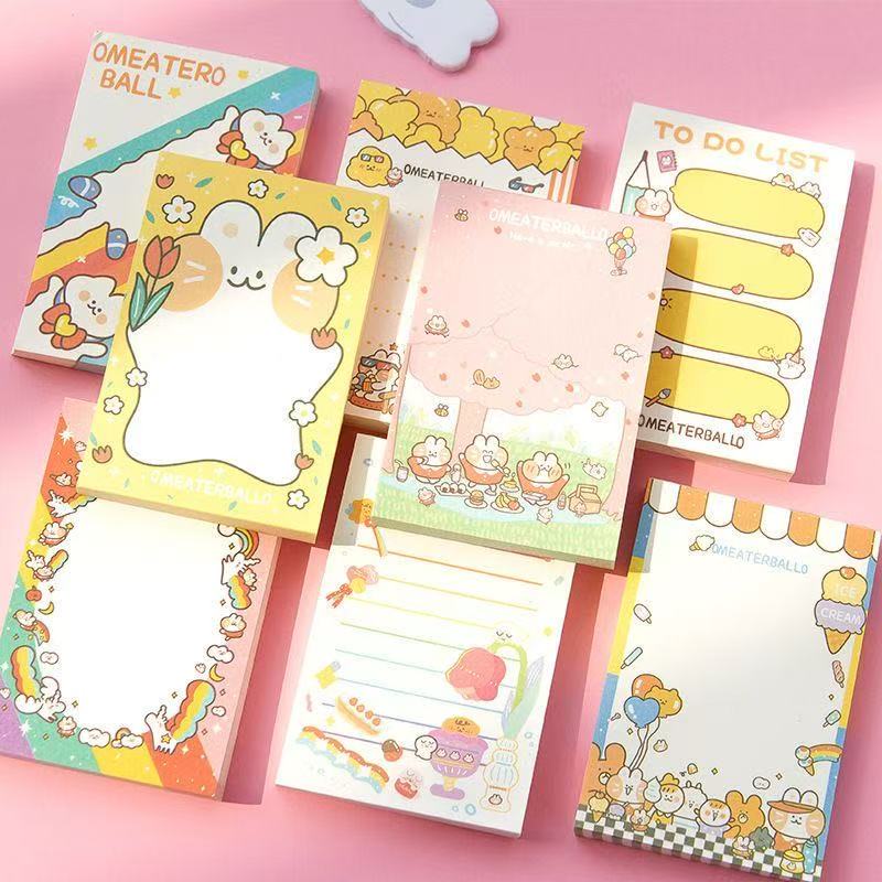 Kawai Message Nico Meow Cartoon Tearable Notebook Portable Small Memo List 100 Pieces 6 Types Office School Supplies Lovely
