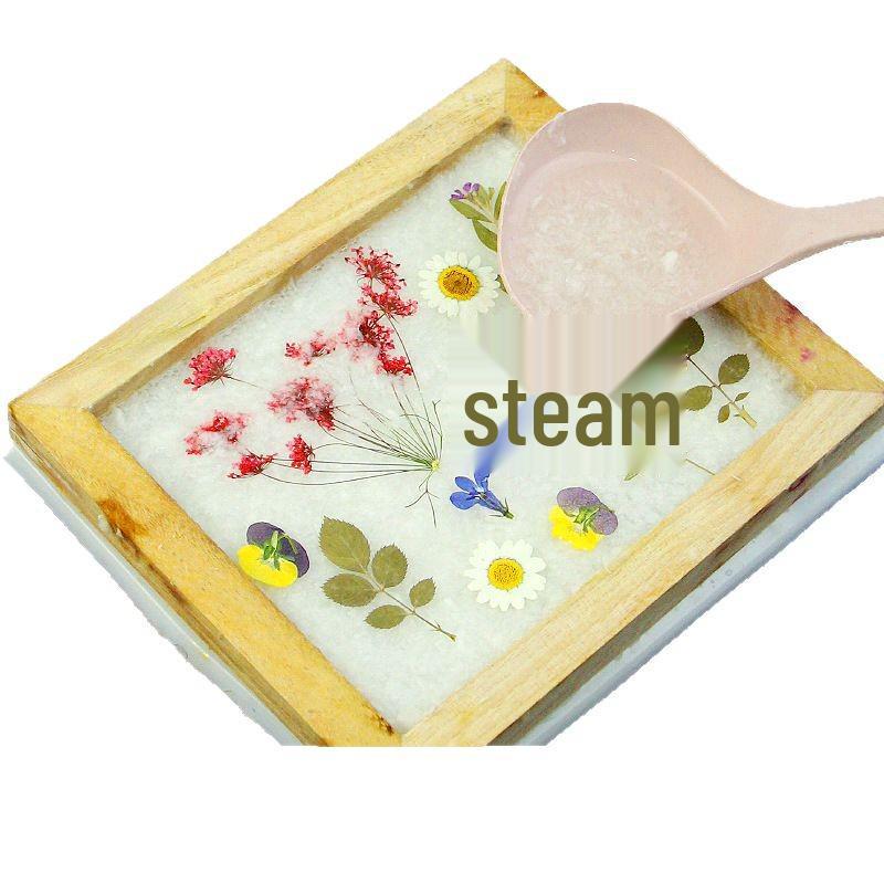 DIY Ancient Papermaking Kit for Kids: Educational Flower & Plant Pulp with Wooden Frame Screen Tools