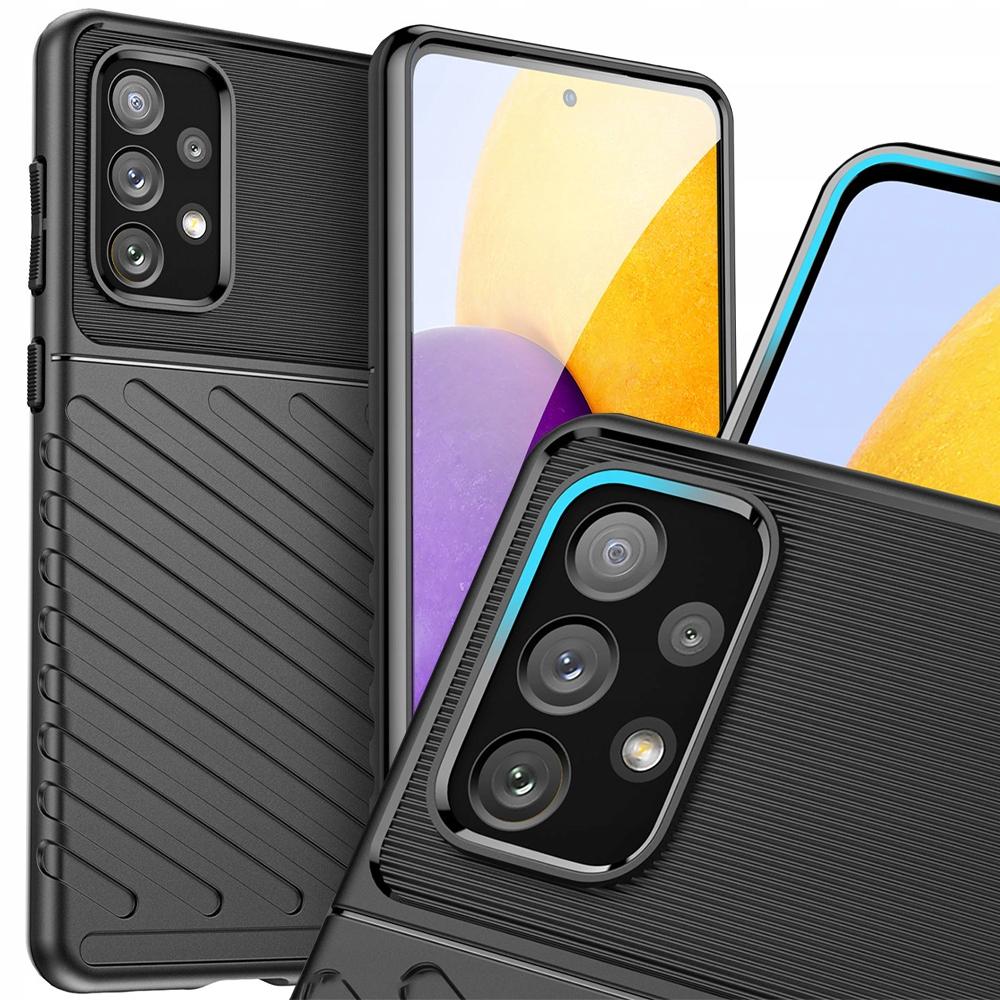 Thunder Case Elastyczne Pancerne Etui Pokrowiec Samsung Galaxy A73 Czarny