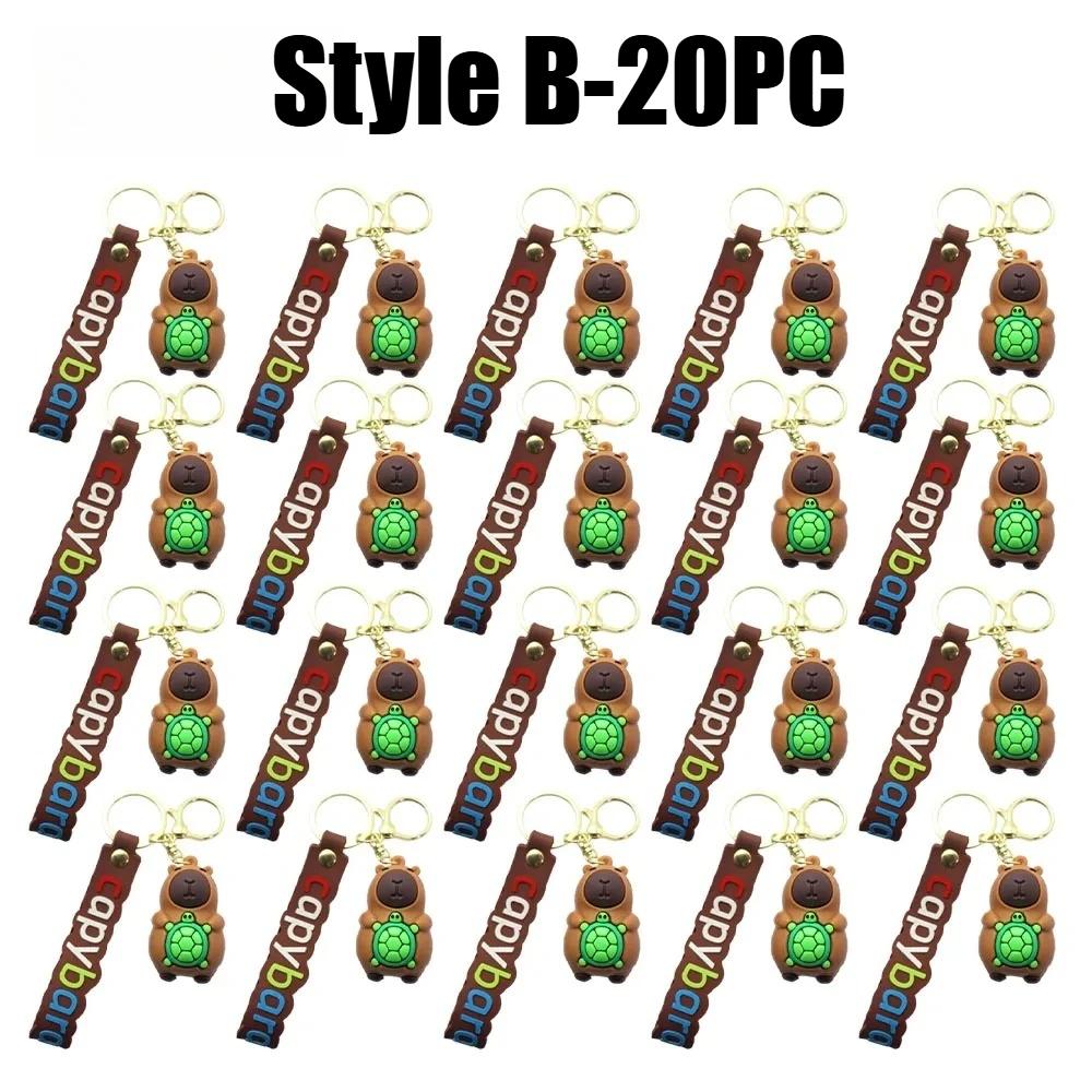 Adorable Capybara Key Ring 3D Capybara Figurine Bag Clip Decor for Children School Backpacks and Automotive Keychains