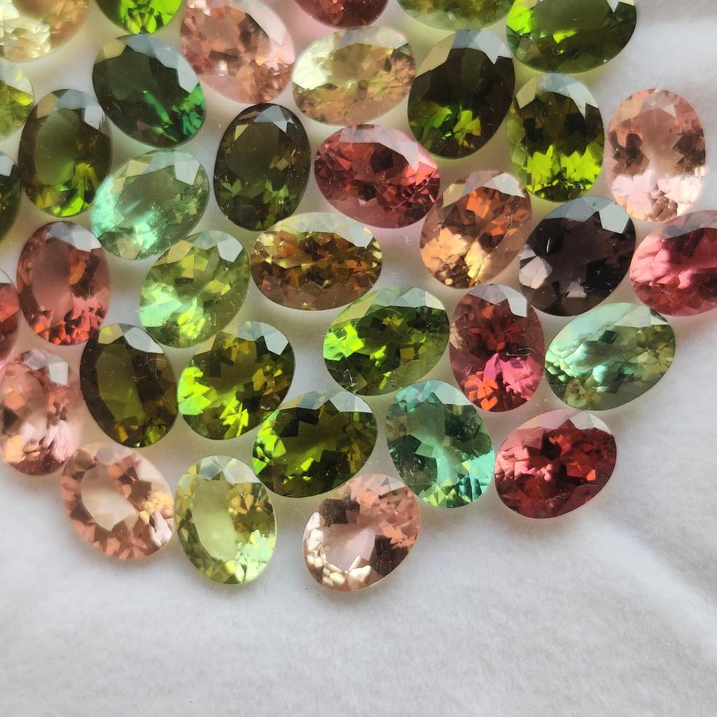Natural Tourmaline Mix Lot, 10 Pieces Lot, Multi Tourmaline Faceted Gemstone Lot, Multi Tourmaline October Birthstone For Making Jewelry.