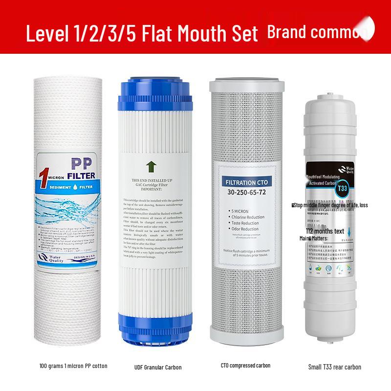 10-Inch Universal Water Purifier Cartridge Set: PP Cotton & Activated Carbon Filters for First Three Stages