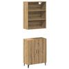 VidaXL Buffet avec armoire murale chêne artisanal bois d'ingénierie, meuble de rangement, meuble de rangement de cuisine, 3329224