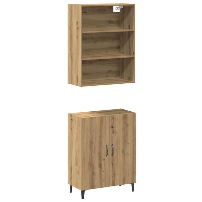 VidaXL Buffet avec armoire murale chêne artisanal bois d'ingénierie, meuble de rangement, meuble de rangement de cuisine, 3329224