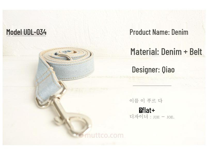 Custom Blue Dog Leash and Collar Set