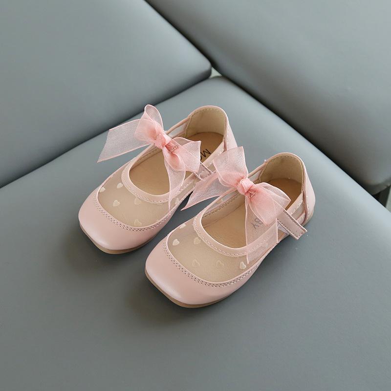 Girls' Little Leather Shoes Spring New kids Shoe Soft soled Anti slip Girl Shoe Butterfly Knot Girl Single Shoe Princess Shoes