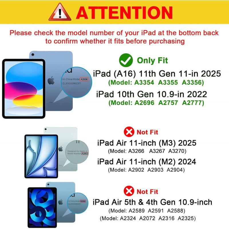 IPad 10 / 11 Case 3-Fold Stand Magnetic Acrylic Cover With Pencil Holder Shockproof Anti-Scratch Tablet Protector