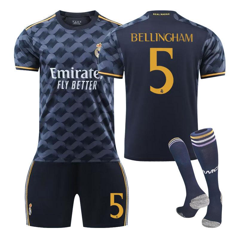 Real Madrid Away Adults and Children's Student Training Clothes Set Jersey Sportswear Men's and Women's Football Clothes La Liga