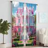 2 pcs   versatile polyester transparent curtains for home decoration Dreamy Pink for use in bedrooms and living rooms