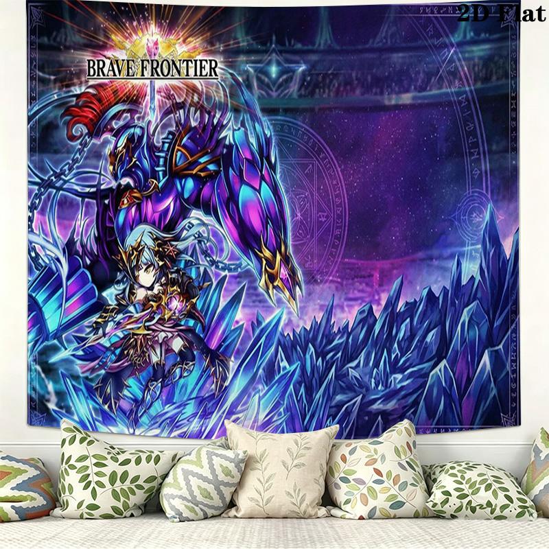 Brave Frontier Wall Tapestry Aesthetic Wall Hanging Printed Fabric Blanket Decorative Tapestries for Bedroom Living Room Home Decor