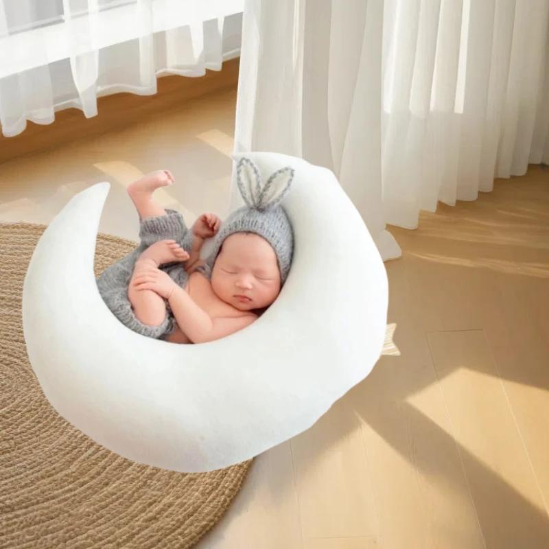 Accessori per Fotografia di Neonati Abbigliamento per il Primo Mese e il Centesimo Giorno del Bambino Cuscino a Forma di Luna Accessori e Stili