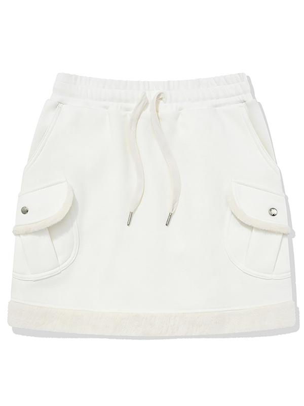 Kirsh Witty Bunny Fur Mini Skirt [Ivory]