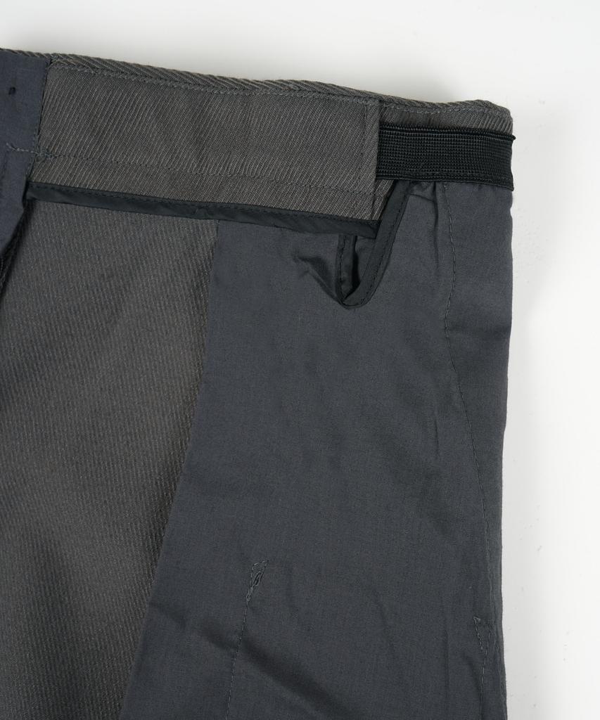 BIRBANTE Twill Belted Set-Up Slacks - Gray