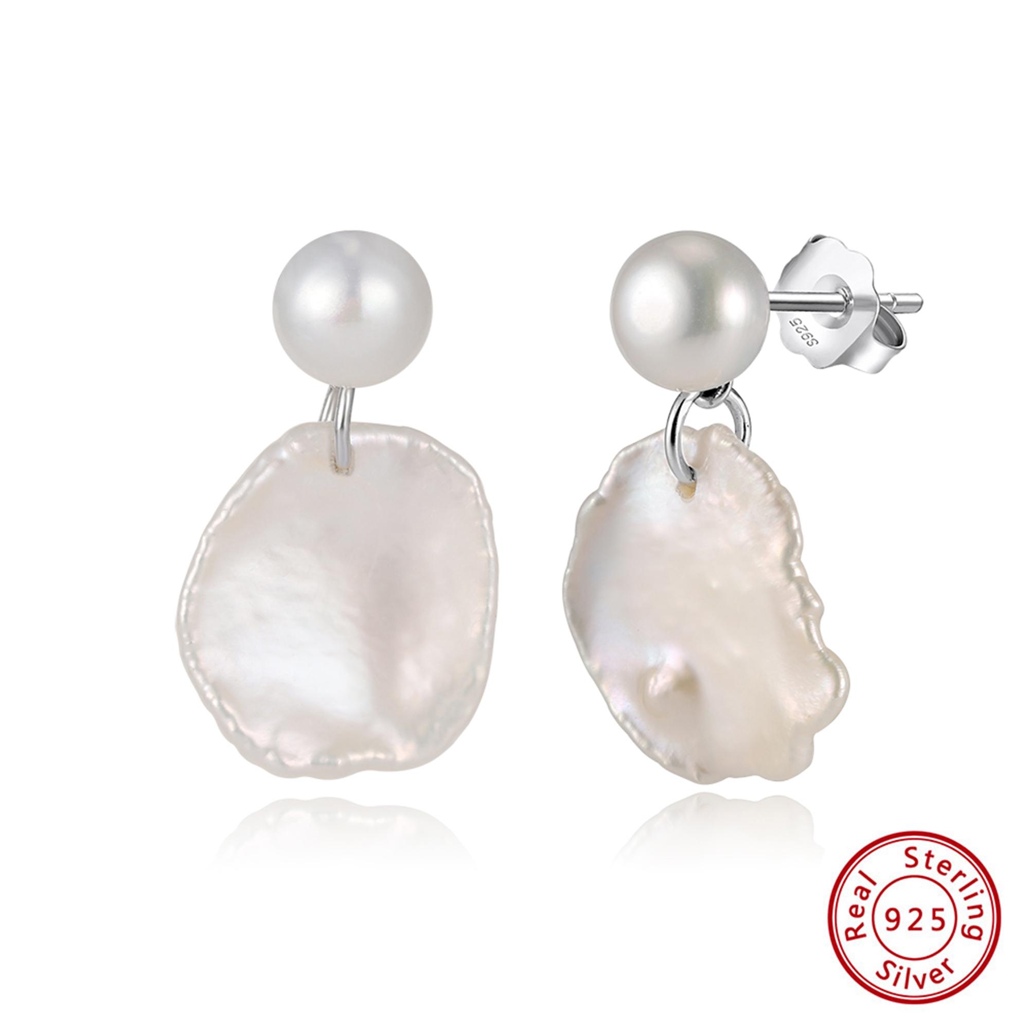 

Серьги-подвески Effie Queen из 100% серебра S925 с жемчугом барочной формы. Натуральные украшения для женщин, девушек. Подарок на свадьбу, вечеринку, банкет. GPE128 серебряный