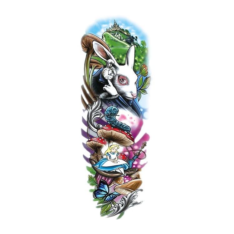 

Наклейка на татуировку, Цветочный тотем с черепом на руке, Око вечной мудрости, Набор ветра Tqb Моделирование татуировки Наклейка 170*480MM