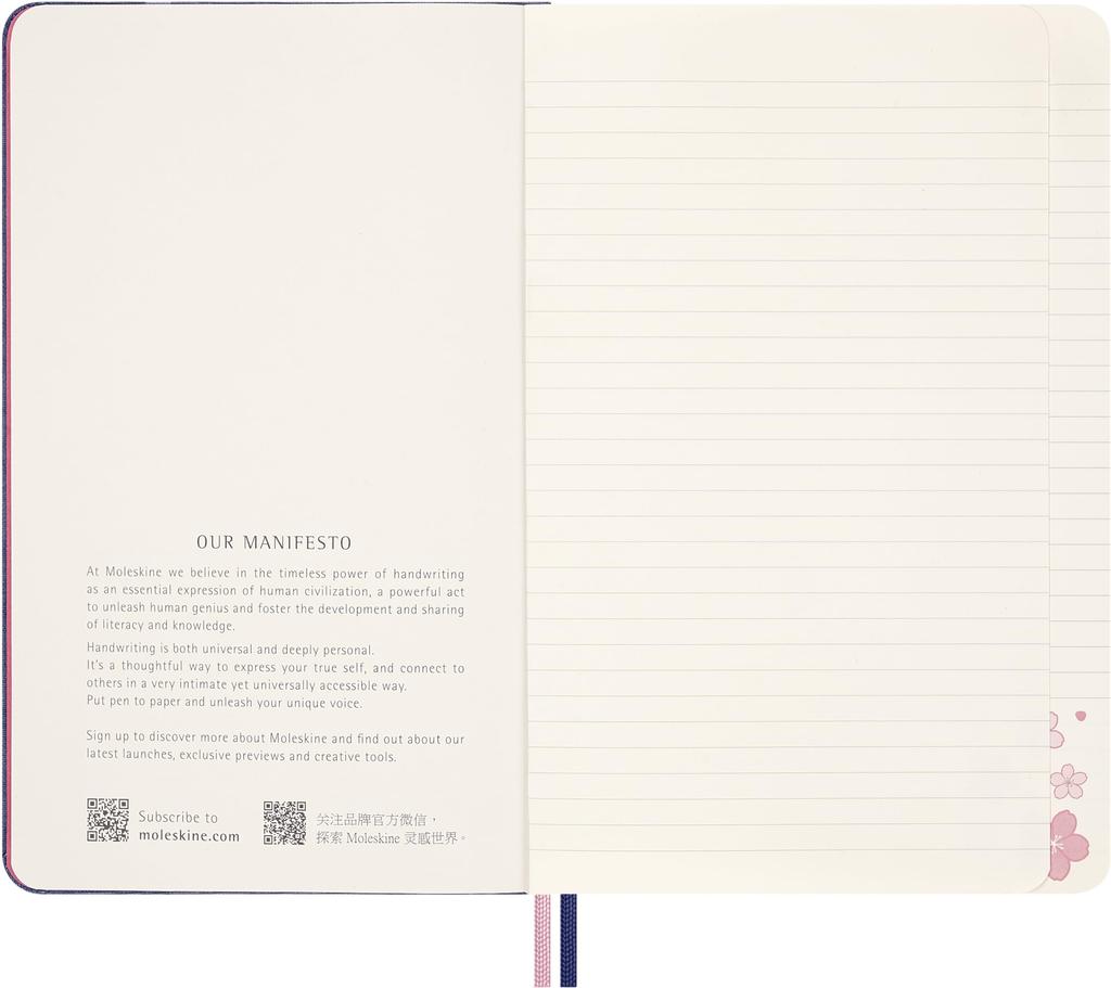 Moleskine Gift Box 2025 Edition Sakura Hardcover Large Size X Lined Pink LESU08QP060BOX (13cm 21cm)