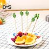 100 Pcs Food Picks Disposable Bamboo No Harm Cactus Shape Salad Sticks for Banquet