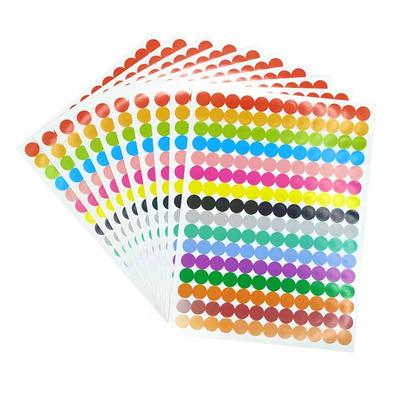 10 hojas de etiquetas adhesivas redondas pequeñas, etiquetas de sellado circulares, pegatinas circulares de bricolaje de 6 mm, 8 mm, 10 mm y 20 mm, pegatinas redondas coloridas