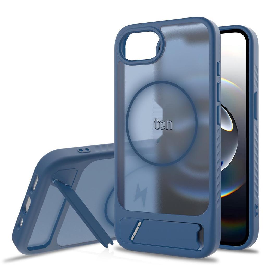Black Apple 16 Stand Phone Case: 2-in-1 Drop-Proof Magnetic Protective Case for 15 Pro Max.