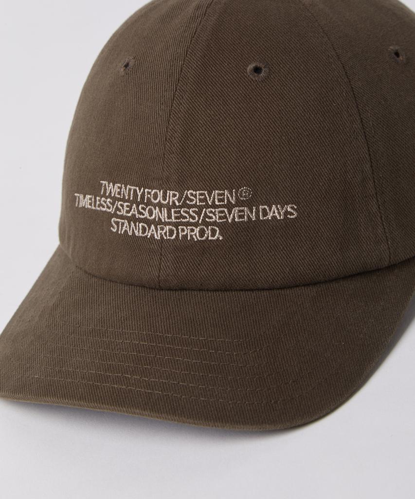 247Silijeu Washed Embroidered Ball Cap Dark Brown