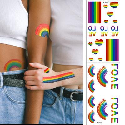 Cartoon Tattoo Sticker Waterproof Rainbow Color Personality Cute Tattoo Sticker Children'S Temporary Tattoo
