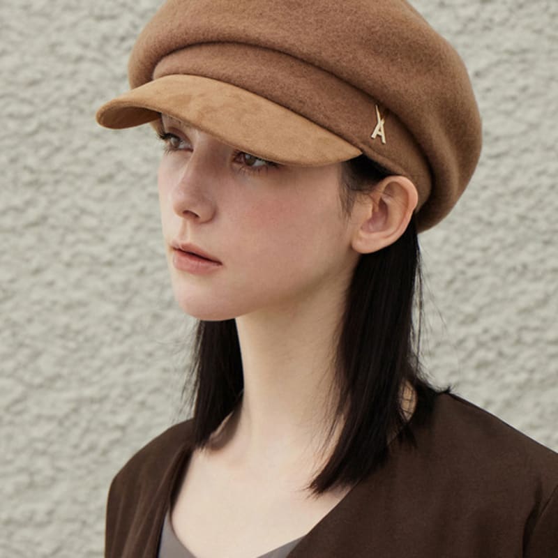 

VARZAR VA Комбинированная шерстяная кепка газетчика с шипами, верблюжья FREE