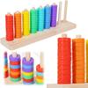 Wooden Color Stack Game with Racks Rings Color Stack Match Game Educational for Ages 3 and Up Boys Girls Gift