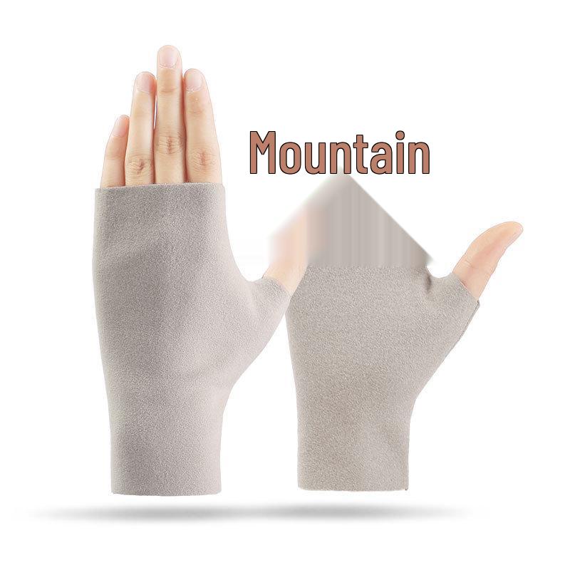 Women's Winter Plush Half-Finger Thermal Fleece Gloves - Skin-Friendly for Typing and Writing