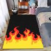 Fire Flame Pattern Rug, Black and Yellow Carpet for Home Decor Suitable for Use As an Anti-slip for Living Room Bedroom Sofas