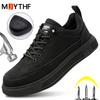 Waterproof Work Boots Safety Steel Toe Shoes Men Quality Leather Shoes Puncture-Proof Indestructible Shoes Safety Protective