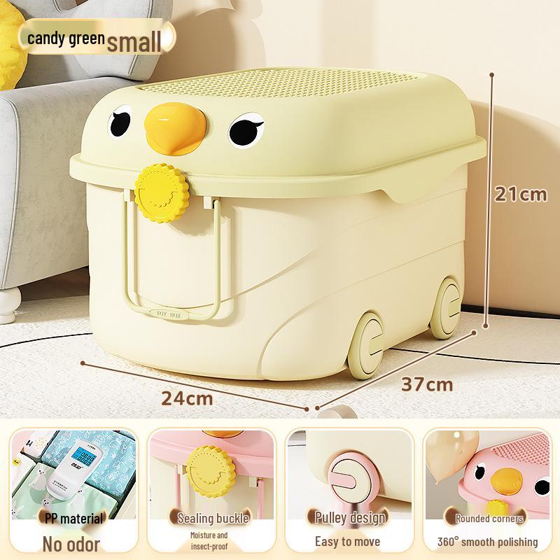 Kids' Large Capacity Plastic Storage Box for Toys, Snacks & Clothes