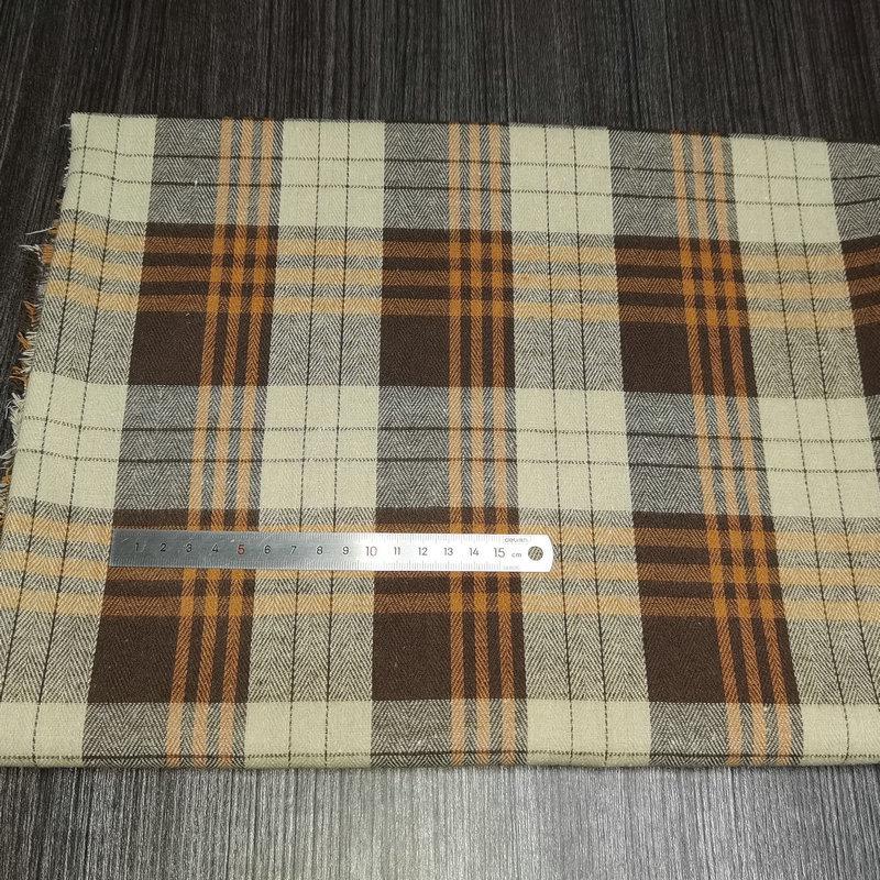 Spot Color-Woven Plaid Jacquard Fabric for Children's Autumn/Winter Brushed Polyester-Cotton Shirts