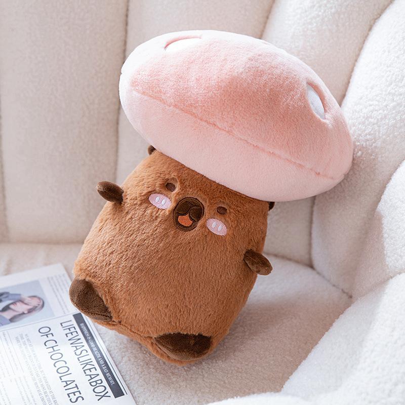 

Pillow Throw Mushroom Small Animal Plush Toy Cute Doll Pillow Short Cotton Plush Capybara