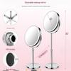 LED Adjustable Height Tabletop Makeup Mirror with Light and Magnification