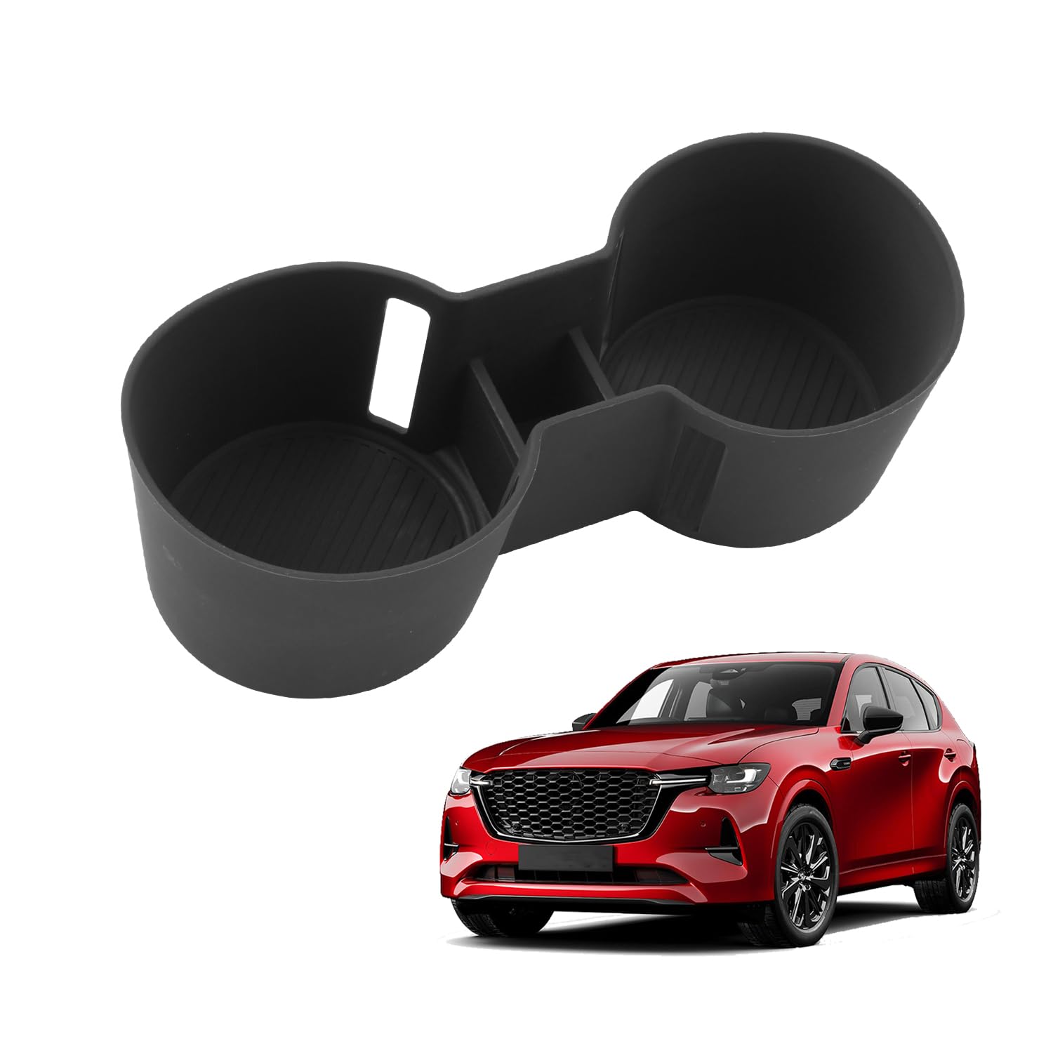 

HUAHAO Mazda KH Series Cup Holder Scratch and Stain Silicone Interior Custom Parts for the Easy to Clean and Accessories cx-60 Cover, Prevention, чёрный