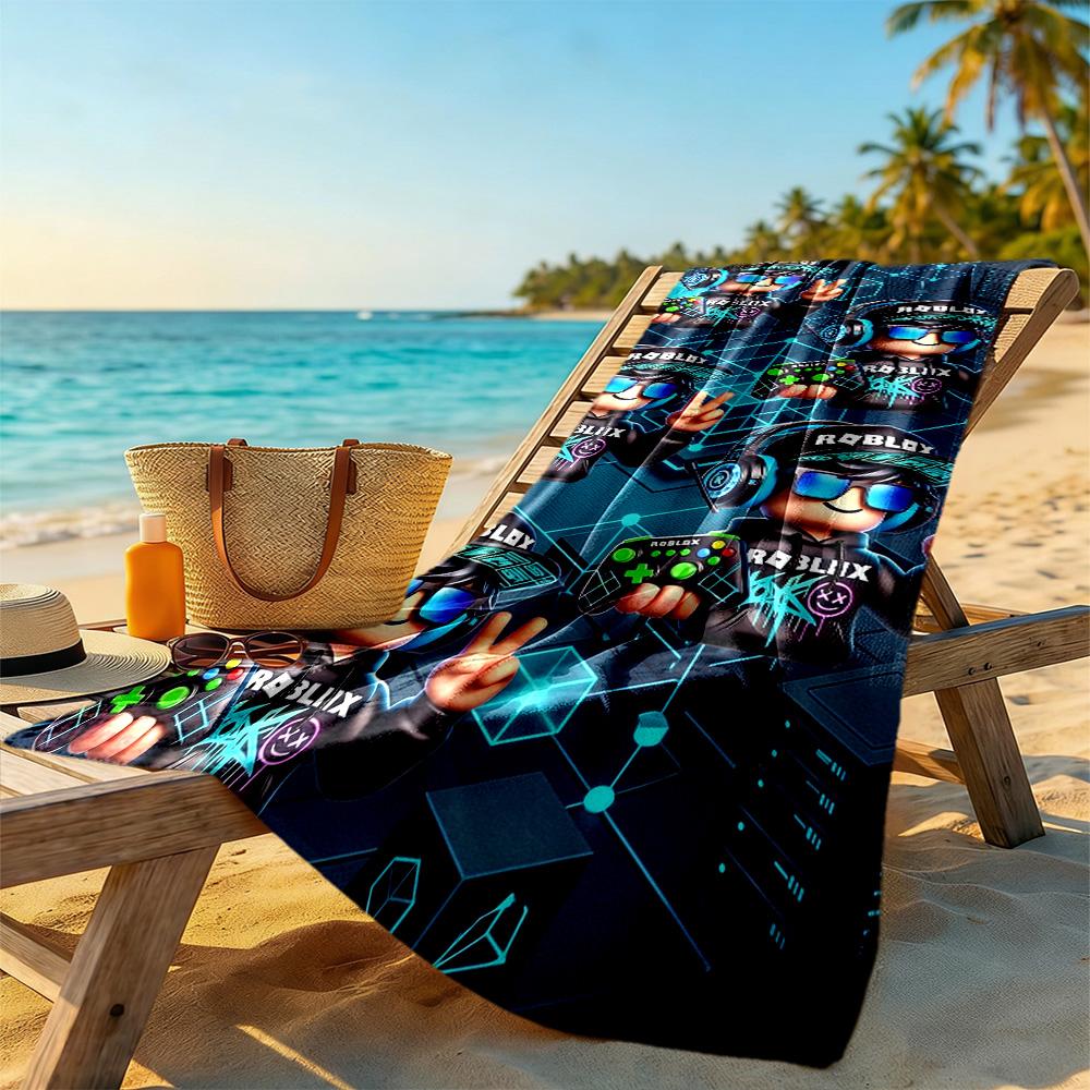 Asciugamano da Spiaggia Roblox Super Morbido Microfibra Tessuto Asciugatura Rapida Confortevole Leggero Perfetto per Viaggiare Yoga Campeggio e Nuoto