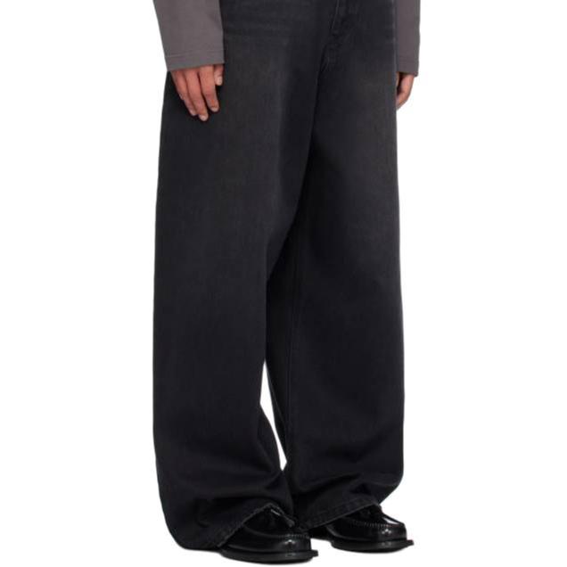 WE11DONE Washed Zipper Wide Leg Jeans Men bottoms WD-DP2-24-350-M-BK