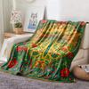 Vibrant Floral Dragonfly Flannel Printed Blanket Suitable for All Seasons Suitable for Living Room Office Sofa and Travel