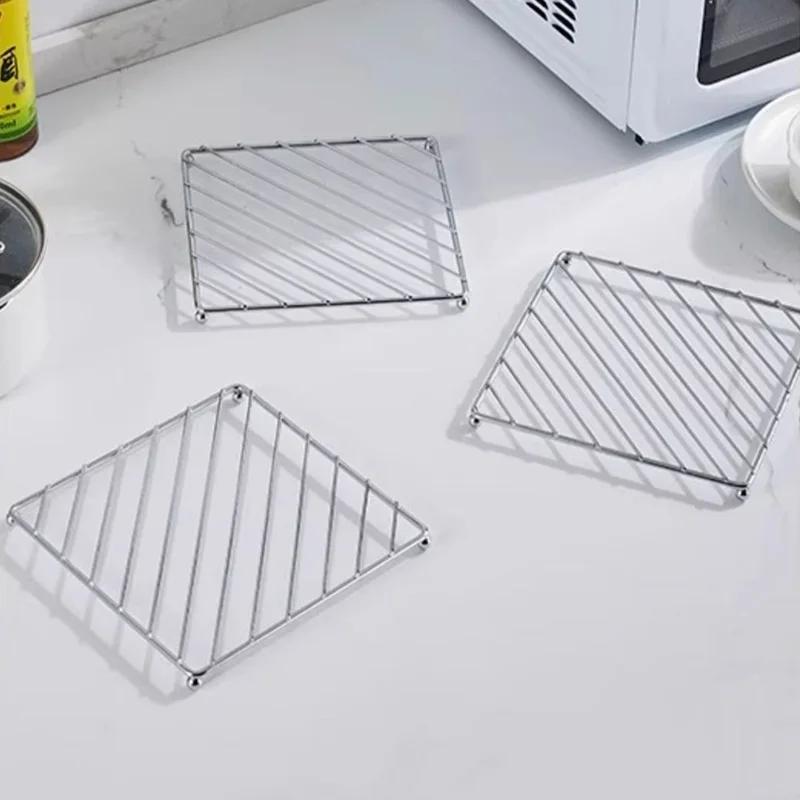 Square Metal Pot Mat Coasters Heat Insulation Pad Bowl Dish Casserole Hot Pot Table Cookware Holder Placemat Kitchen Tools