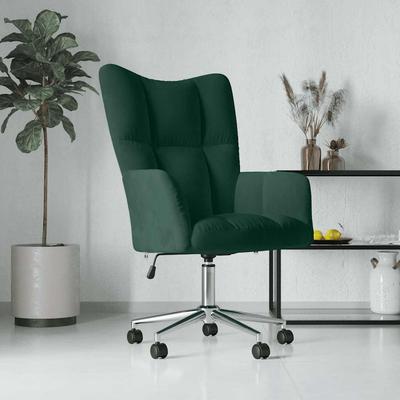 Vidaxl Armchair, Dark Green, Upholstered In Velvet