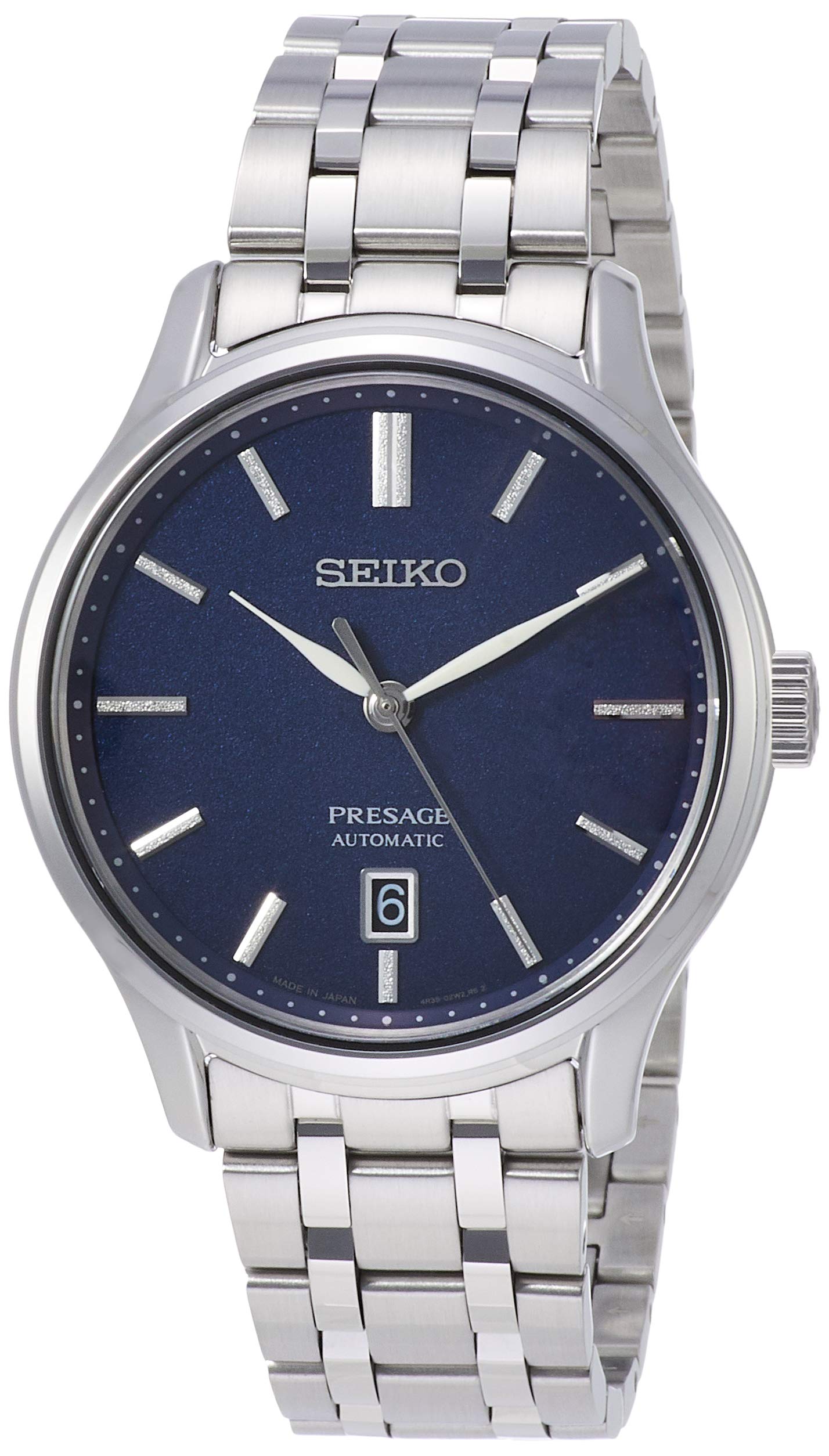 

[Годинник Seiko] Presage, механічний темно-синій циферблат, подвійний вигин, сапфірове скло, прозора задня панель SARY141, чоловіче срібло