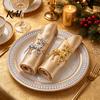 Daily Home Dining Accessories Christmas Deer Napkin Ring, Faceted Metal Elk Holder, Reusable Formal Dinner Table Decor Ring for Xmas Holiday