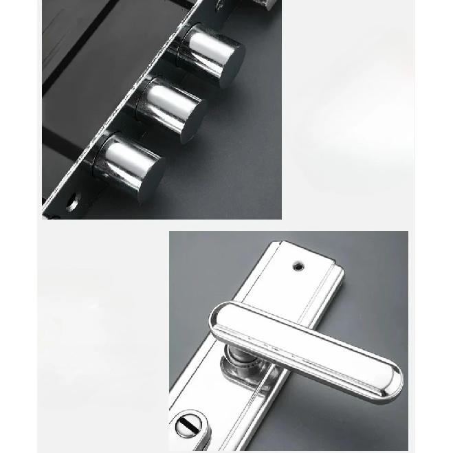Stainless Steel Thickened Anti-theft Door Lock Universal Multifunctional Anti-theft Door Handle Lock Hardware Accessories