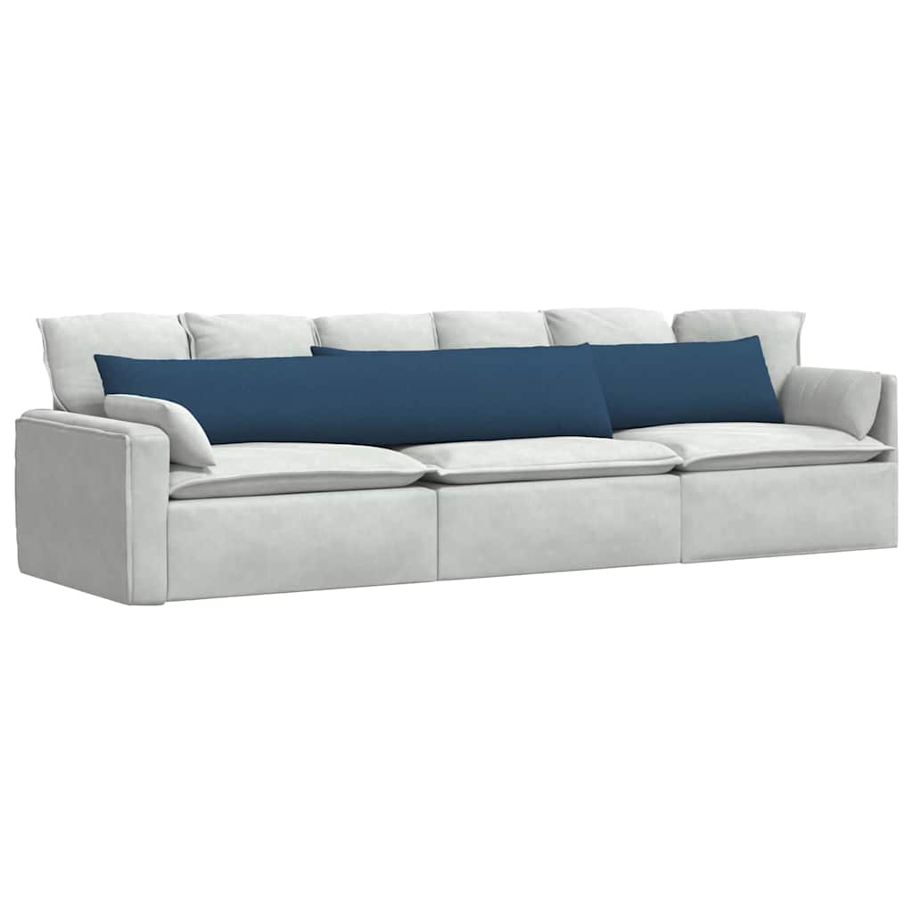 Sofa Cushions 2 Pcs Blue 200 X 40 Cm Fabric