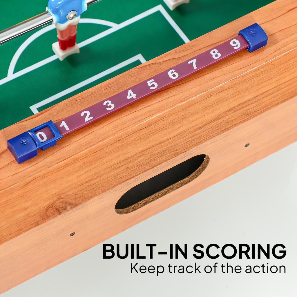 20 in Table-top Football Table with Stainless Steel Rods, Compact Foosball Table for Kids and Adults, All-Inclusive Foosball Game Set for Indoor