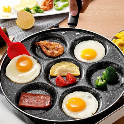 4/7 Φλιτζάνια Τηγανάκια Τηγανιών Τηγανιών Πρωινού Αυγοτάπητα Ανθεκτικό Αντικολλητικό τηγάνι Τρύπες Μαγειρικής Τηγάνια Ζαμπόν Αυγών Μαγειρική Σκεύη Μαγειρικής