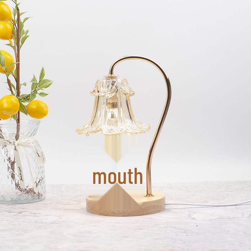 Luxury Glass Aroma Wax Melt Lamp - Fragrance Candle Light for Bedroom, Bedside Table, or Desk. Ideal Decorative Gift.