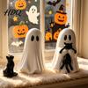 Halloween Ghost And Black Cat Figurine Ornament Hugging A Sculpture Cute Resin Ornament for Home Decor Unique Figurine Bedroom Entrance Display