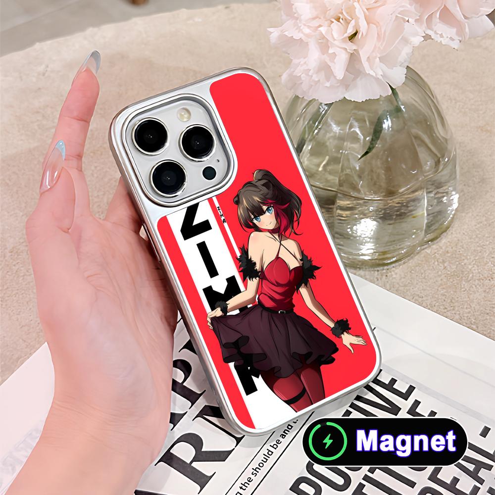 Arknights Zima Silver Plating Magsafe Mobile Phone Case for iPhone 17 16 15 14 13 12 11 Air Pro Max Plus Colorful Cover