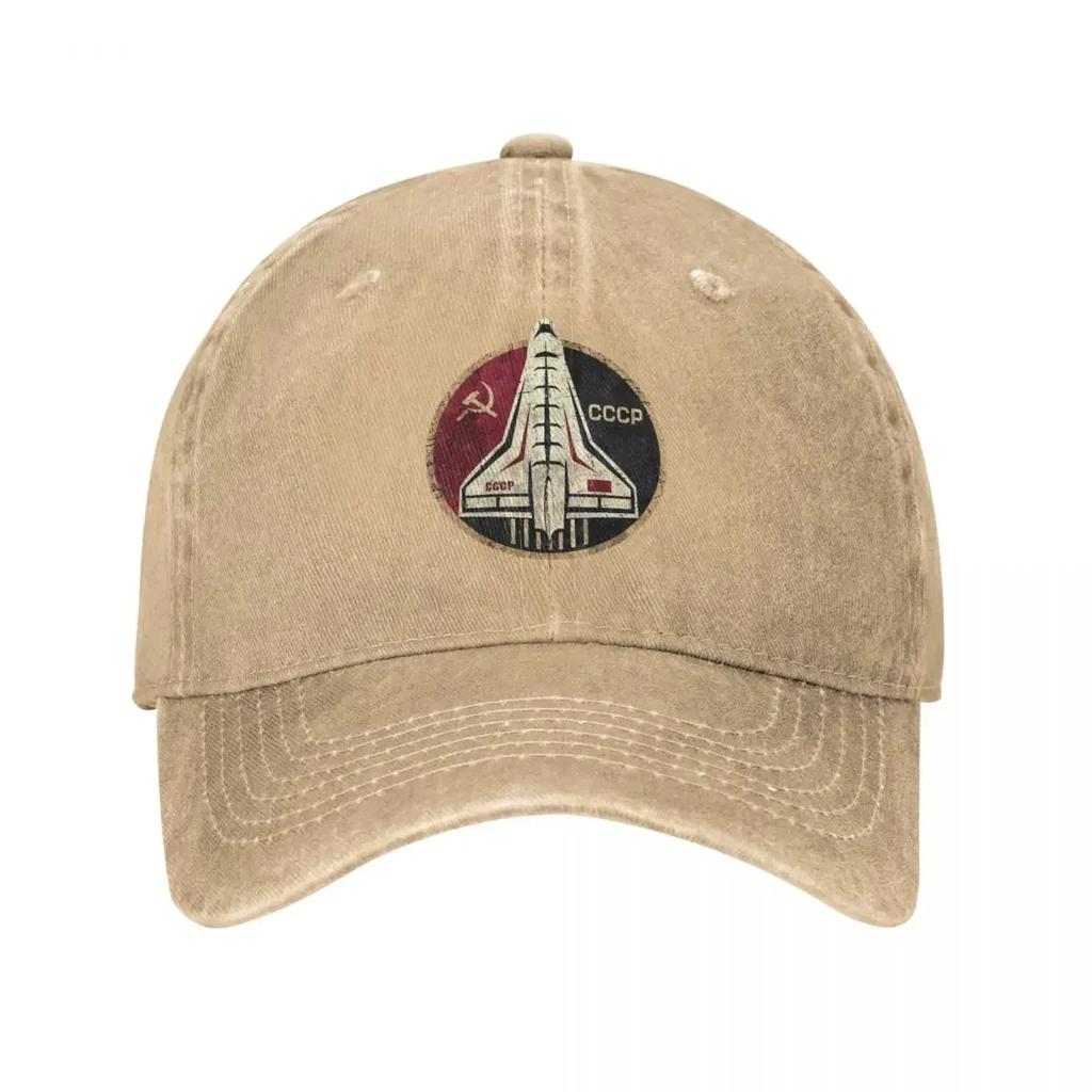 Vintage CCCP Yuri Gagarin Rymd Basebollkepsar för Unisex Kvinnor Sliten Tvättad Solkeps Rymdfärja Emblem Justerbar Passform Kepsar Keps